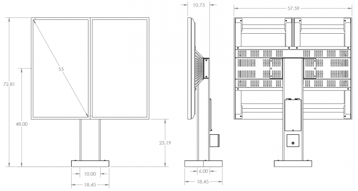 MPQSRD-255-SAM Mustang Professional - Kiosk - Double QSR Menu Board with Samsung OH55F - Image 4