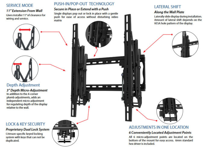 MPVWP-L46U-PPV3 Mustang Professional Portrait Video Wall Mount - 2